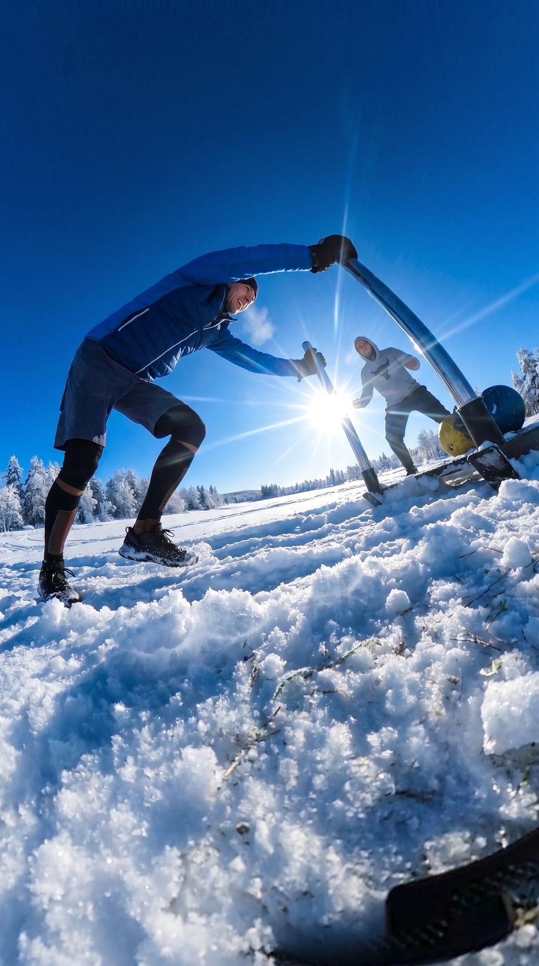 Training im Schnee bei strahlender Sonne – Bootcamp draußen, das ganze Jahr